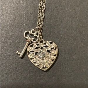 Heart key necklace